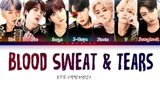 BTS  Blood Sweat amp Tears 방탄소년단  피 땀 눈물 Color Coded LyricsHanRomEng가사 [upl. by Himelman]