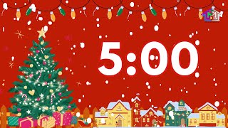 5MINUTE COUNTDOWN TIMER WITH MUSIC  CHRISTMAS RED 🤍🎼⏰🎄 [upl. by Swinton852]