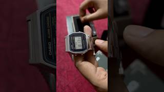 CASIO A158WA1DF Vintage Black Silver Stainless Steel Digital Watch Unboxing everyone casiowatch [upl. by Otina]