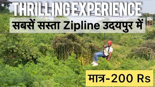 Most thrilling zipline in UDAIPUR Rajasthan Maharana pratap smarak zipline udaipur minivlog [upl. by Kennet]