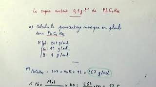 CHIMIE TYPE BAC  Antidétonant et pourcentage massique [upl. by Ramunni]