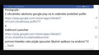 Skylink live instalace na Android TV [upl. by Arayk]