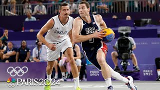 Serbia defeats USA Jimmer Fredette as gold medal favorites meet in pool play  Paris Olympics [upl. by Gall742]