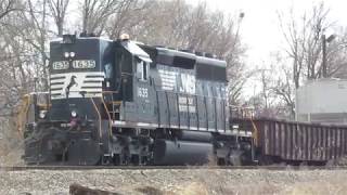 121017  NS 1635 High Nose SD402 Switches Cars at Granite City IL [upl. by Eruza]