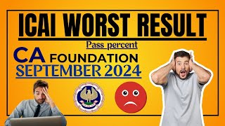 ICAI worst Results Foundation September 2024 Pass Percentage Released by ICAI [upl. by Sorkin]