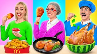 Me vs Grandma Cooking Challenge  Kitchen Hacks and Tricks by Mega DO Challenge [upl. by Nonnelg]