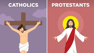 Catholics vs Protestants  18 Differences [upl. by Seessel]