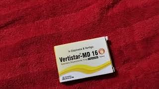 Betahistine dihydrochloride 16mg Vertistar MD 16  Use Side Effects How to take [upl. by Dahsra132]