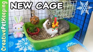 How to build a CHEAP DIY Rabbit Cage  Winter Theme [upl. by Airamana861]