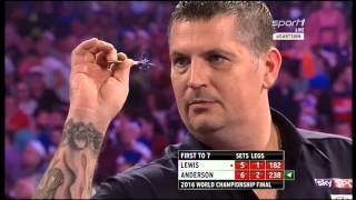 Gary Anderson 9 Darter und Entscheidung Dart WM 2016 [upl. by Ahsirat]