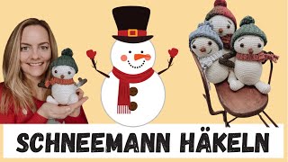 Schneemann häkeln  Kostenlose Häkelanleitung für Weihnachten  Amigurumi häkeln lernen [upl. by Ahsenav]