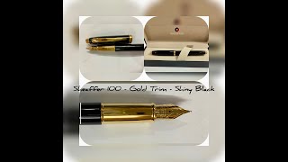 Unboxing and Review of Sheaffer 100  Gold Trim  Medium nib [upl. by Bluefield227]