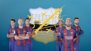 Tictactoe Messi Piqué amp Neymar vs Iniesta Sergio amp Denis [upl. by Allianora]