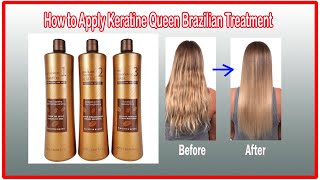 How to apply Keratine Queen Brazilian Treatment into hair [upl. by Mcleroy56]