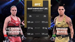 4K UFC 5 Valentina Shevchenko vs Amanda Nunes fight [upl. by Ordnagela17]