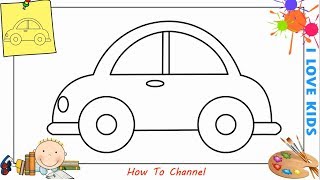 How to draw a car EASY step by step for beginners 8 [upl. by Pitt]