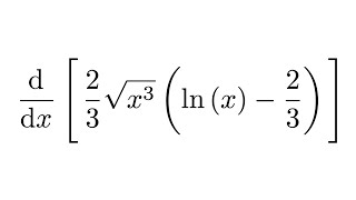 Derivative of 23sqrtx3lnx  23 [upl. by Odnumyar]