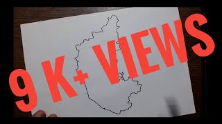 How to draw Karnataka map   Easy tricks to draw Karnataka map  Karnataka map drawingJust Draw it [upl. by Chelsae523]