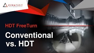 High Dynamic Turning HDT  FreeTurn Tool from CERATIZIT  Conventional vs HDT [upl. by Ianaj951]