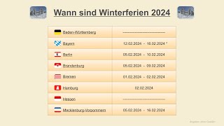 Wann sind Winterferien 2024 [upl. by Ida]