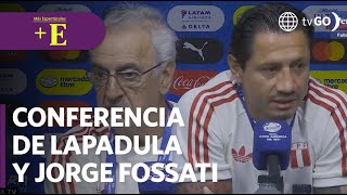 Gianluca Lapadula y Jorge Fossati dan conferencia de prensa  Más Espectáculos HOY [upl. by Aicineohp166]