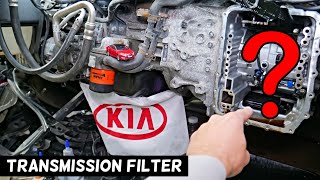 TRANSMISSION OIL FILTER REPLACEMENT REMOVAL LOCATION KIA OPTIMA FORTE SORENTO SPORTAGE SOUL RIO [upl. by Nwahsad]