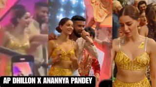 AP dhillon romantic performance with Ananya Pandey at Ambani wedding ceremony anant Radhika [upl. by Akenihs]