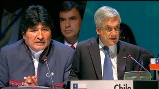 El cruce de palabras entre Piñera y Morales en la Celac [upl. by Notsreik137]