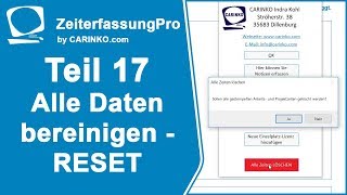 Daten bereinigen Alles auf Anfang  Reset der ZeiterfassungProde [upl. by Hiroshi]