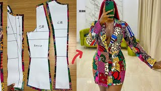 How to Draft a Blazer Jacket  Notched Collar Easy pattern Drafting Tutorial [upl. by Fagaly766]