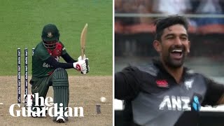 This is ridiculous 4 wickets in 11 balls from New Zealand spinner Sodhi [upl. by Kleinstein]