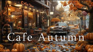 1960s Street by the Coffee Shop on a Autumn Day  🍂 Falling Leaves Elegant Jazz Music [upl. by Jollenta]