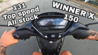 HONDA WINNER X 150  TOP SPEED TESTING  ALL STOCK [upl. by Nauqad]