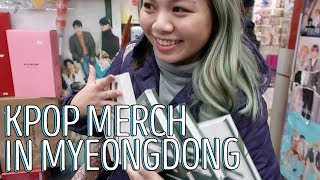 KPOP Merch Shopping in Myeongdong Underground  Kye Sees [upl. by Eimirej870]