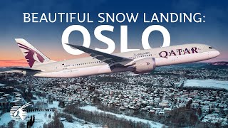 Beautiful Snow Landing in Oslo Norway 4K [upl. by Giordano]