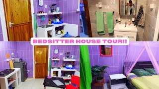 My New Home🩷 STUDIO APARTMENT TOUR  DETAILED BEDSITTER HOUSE TOUR housetour [upl. by Eidnew]