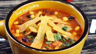 How to make the BEST Tortilla Soup  Chicken Tortilla Soup Recipe [upl. by Airotkiv]