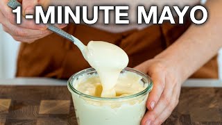 Homemade Mayonnaise in 1 Minute  How To Make Mayonnaise With An Immersion Blender easy healthy [upl. by Alisander]