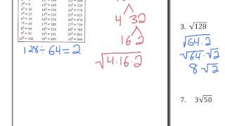 Simplify a radicand with factor of perfect square [upl. by Atinihc]