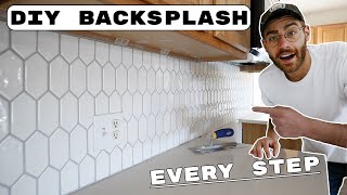 DIY BACKSPLASH Every Step To Get PRO Results and Save [upl. by Atwater983]