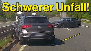 Irre Nötigung Unfall auf Autobahn und EngstellenKatastrophe  Dashcam Deutschland 100  germany [upl. by Zetnom576]