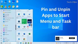 How to pin and unpin apps to start menu and task bar Windows 10 Windows 11 [upl. by Kazim75]