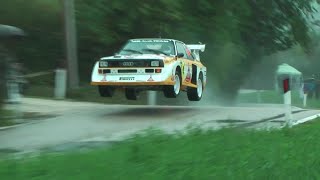 Audi Quattro S1 E2 Group B Rally Action with pure Sound [upl. by Soilisav]