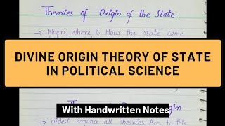 Divine Origin Theory  Theory of Origin of State Political Science CSSPMS Paper1 [upl. by Helsa]