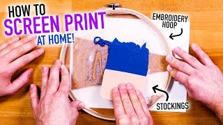 How to Screen Print at Home for Cheap  Easy DIY Silk Screen Hack  HGTV Handmade [upl. by Pederson]