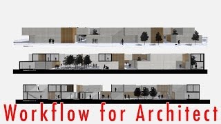 Postproduzione prospetto e sezione  Workflow for Architect [upl. by Nakhsa]