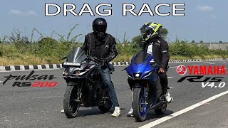 R15 vs RS200 drag race 🚀 ll drag race 🚀 dragrace r15 rs200 [upl. by Yentruocal]