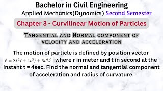 Curvilinear motion of Particles  Chapter 3  Applied MechanicsDynamics  Numerical Problem  18 [upl. by Rizas997]