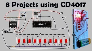 CD4017 IC Projects  LED Chaser Circuit Diagram [upl. by Niras771]