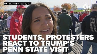 Students protesters react to Donald Trumps visit to Penn State University [upl. by Enail52]